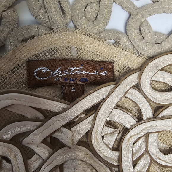 Vintage • OBSTINEE by IKA • 80s • Crochet Ribbon Fitted Blouse - Picture 8 of 9